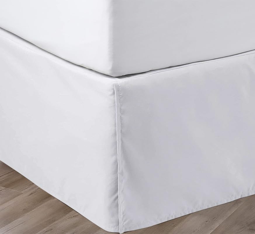 Sgi Bedding 18 Inch Drop Bed Skirt Twin Size With Platform To Stay In Place Elegant Pleated Design With Split Corners Wrinkle Re